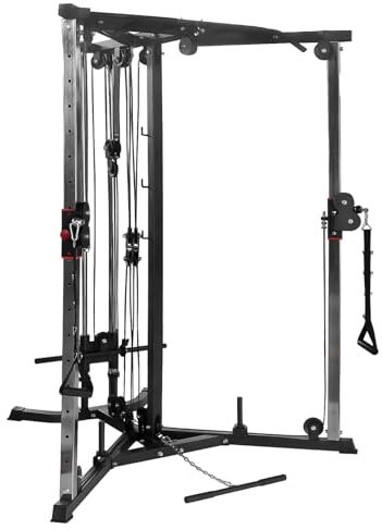 Hansson Sports® Kabelzug Trainer Latzugstation Kraftstation Cross Over mit Klimmzugstange, Bizeps- / Trizeps-Stange, geprüfte und zertifizierte Profi Qualität (A:Kabelzugstation)