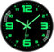 NESIFEE Wanduhr Funkuhr Leuchtend Ohne Tickgeräusche lautlos 25cm groß Vintage schwarz modern kinderzimmer Uhr Wand Wohnzimmer Einfach zu Lesen für Zimmer Zuhause KüChe Schlafzimmer Büro Schule
