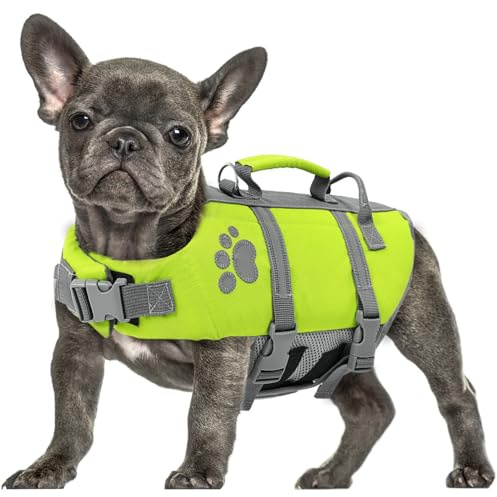 Queenmore Schwimmweste Hund XL, Reflektierende Hundeschwimmweste Ripstop | Rettungsweste Große, Verstellbar Schwimmweste Labrador Mit Rettungsgriff, Life Jacket Kajak Surfen
