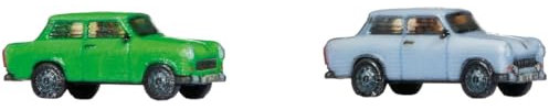 NOCH Trabant 601, im Maßstab 1:220 Z mit farbigem 3D-Druck, 2 Modelle in Blau und Grün für Ihre Modellbauszene