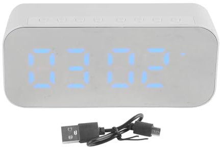 Beufee ANCHE SPEATTORE Bluetooth, altoparlante Bluetooth Stereo audio portatile Bluetooth Speaker con orologio per esterno e bianco