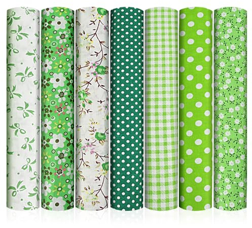 HMCEY 7 Pezzi Tessuto Cotone 50 X 50 CM,Scampoli Stoffa Cotone per Patchwork,Stoffe per Cucito Creativo,Tessuti per Quilting,Tessuti Stampati Quadrati,Cotton Fabric For Sewing per Artigianali