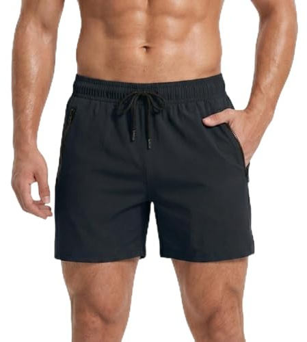 Towintec Costume da Bagno Uomo Abbigliamento Slip da Pantaloncini Sportivi Running con Tasche Cerniera da Boxer Shorts Mare Calzoncini Asciugatura Rapida Costumi Fodera Interna in Rete Nuoto Estate
