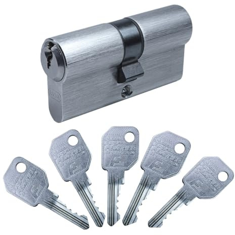 EVVA FPS Doppelzylinder 27/36 | Schließzylinder Profil-Zylinder mit Bohrschutz | Not- und Gefahrenfunktion | Marken-Qualität | Patentschutz bis 2041 | inkl. 5 Schlüssel und Sicherungskarte