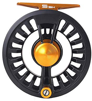 Maximumcatch Tail Fly Fishing Reel Light Weight Large Arbor Teflon Disc with CNC-machined Aluminum Alloy Body 5/6 7/8wt (Black Reel, 5/6wt)