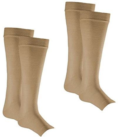 Kinship Comfort Brands Leg Protector Sleeves for Elderly Thin Skin, Sun Protection, Men and Women, Toeless Socks, 2 Pair