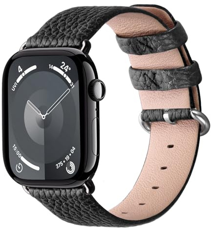 Fullmosa kompatibel mit Apple Watch Armband Ultra3/Ultra2 49mm 46mm 45mm 44mm 40mm 41mm 42mm 38mm, Lederarmband Ersatzband für Damen Herren, Leder Armbänder für iWatch 11/10/9/8/7/6/SE/5/4/3/2/1