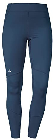 Schöffel Damen Tight Imada L, Wanderleggings mit integrierter Handytasche, Sportleggings mit elastischem Bund und 4-Wege-Stretch, Dress Blues, 46