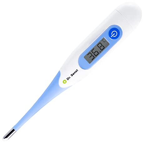 Dr. Senst digitales Fieberthermometer mit Fieberalarm | hochpräzise Messung für Erwachsene, Kinder und Babys | Messzeit von 10 Sekunden | medizinisches Thermometer zur Messung der Körpertemperatur