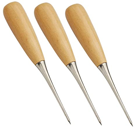 CORHAD 3pezzi Punteruoli Manuali Per Fai Te e Strumenti Per Cucire e Riparare Pelle Tappeti e Tessuti