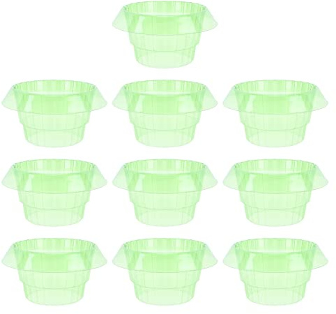 Focket 10 Pack Garden Cloches, Reusable Planter Slug Collar Plant Protectors, Plastic Multifunctional Transparent Bell Jar Cloches Protect Plants From Snail, Slugs, 9.4 D X 4.5 H