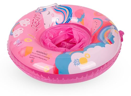 Flotteur de natation gonflable pour bébé, flotteur de piscine pour bébé fille de 6 à 36 mois avec siège, bouée de natation gonflable pour nourrissons et tout-petits de 1 à 3 ans (licorne)
