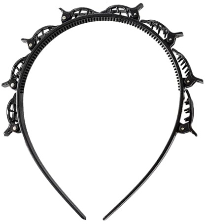 Hairpin Headband, Serre Tete Pince, Headband With Clips, Double Bangs Hairstyle Hairpin, Bandeau À Tresse Torsadée Double Couche, Femmes Serre-tête De Bande De Cerceau De Cheveux Pour Mariages, Fêtes