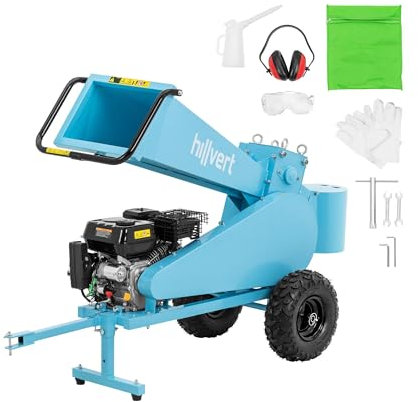 hillvert Trituradora de Madera 7 PS Ø 7 cm Velocidad del rodillo 240 rpm Diámetro de la rama 7 cm Biotriturador Triturador de madera Picadora de madera Trituradora de jardín
