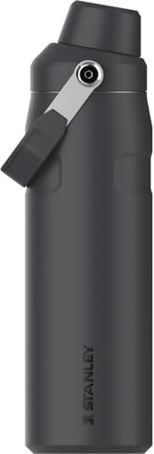 Stanley IceFlow Fast Flow Water Bottle 24 oz | Angled Spout Lid | Lightweight and Leakproof for Travel and Sports | Insulated Stainless Steel | BPA-Free | Black 2.0 VRT