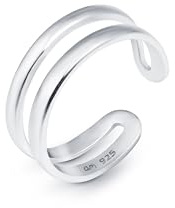 Amberta Bague d’Orteil en Argent Sterling 925 Réglable pour Femme | Vague Coeur Fleur Ouverte Dauphin Couronne Feuille Bijoux de Pied Plage Bohème: Bague d’Orteil Réglable