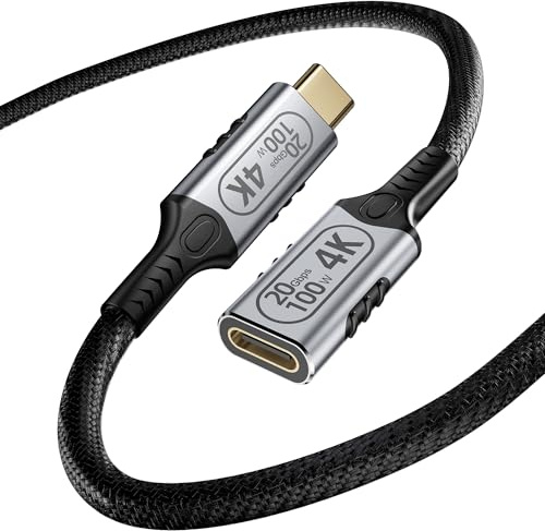 BAWIOFIAU USB C Extension Cable Short 2ft, 100W Charging USB c 3.2 Extension Cable, high Speed 20gbps Data Transfer/4K Video usbc Female to usbc Male Compatible with Thunderbolt 4/3