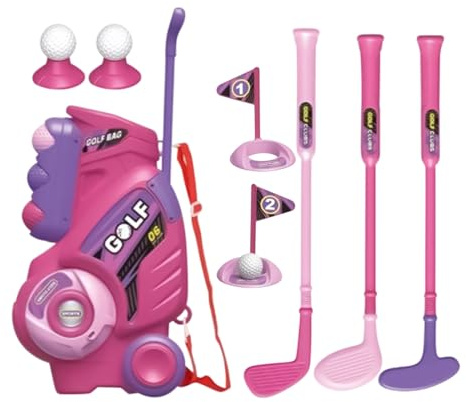 Set di mazze da golf per bambini - mini golf portatile per bambini di età compresa tra 3 e 5 anni, giocattolo per giocare all'aperto, concetto creativo di esercizio fisico, costruzione durevole con