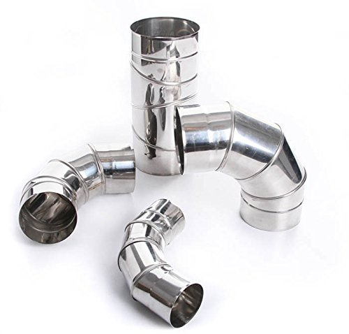 Edelstahl Bogen Ofenknie Kaminrohr Ofenbogen Knie Rohr Heizung Schornstein Sanierung 0-90° verstellbar (Ø 180mm) von rg-vertrieb