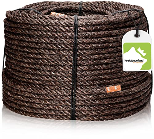 Kratzbaumland Premium-Sisalseil braun 8 mm, braunes Sisalseil für Kratzbäume (versch. Längen) (100 Meter)