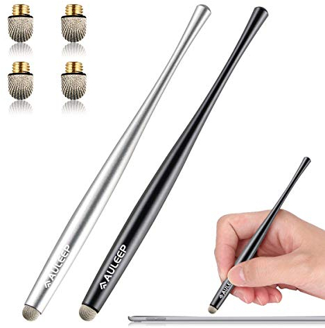 AULEEP Eingabestift Stylus Touchstift for Touch Screen 2 Pack with 4 Nanofiber Tips Stylus für Handy, Tablets, iPads, Kindles