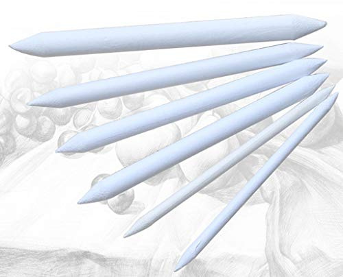 6Pcs Artist Blending Smudge Tortillon Stump Sketch 6 Sizes Art Drawing Tool Pastel