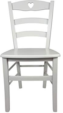 Sedam Srl Sedia Cuore, in Legno Massello, Vari Colori e Sedute disponibili, Alta Qualità (Laccata Bianca, Massello),ORDINE MINIMO 2 SEDIE