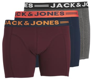 Jack & Jones Jaclichfield Trunks Noos 3 Pack Pls Boxers, Hombre, Azul Oscuro - Naranja - Rojo - Gris - Negro - Blanco, 7XL