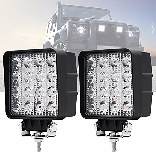 Dinfu Faro da Lavoro, 2 x 48W fari led trattore 12V 24V Piazza Fari Led ausiliari 6000K luci di retromarcia IP67 impermeabile per camion Moto Auto ATV UTV SUV 4x4