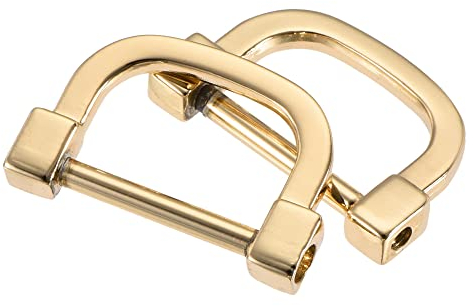 sourcing map 4 Stück 25mm (0,98) U-Form Hufeisen D-Ringe Einschraubschnalle für Heimwerker Golden Farbton