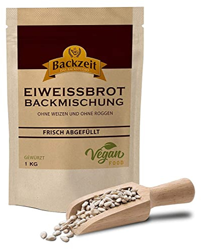 Brothers Eiweißbrot Backmischung gewürzt, 1 kg Packung ergibt 1,9 kg Teig, in Deutschland hergestelltes Diabetikerbrot mit 90 % weniger Kohlenhydraten als Brot