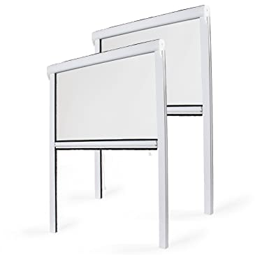 Fliegengitter, aufrollbar, PVC-Fenster (B x H) 130 cm x 160 cm (2 Stück))