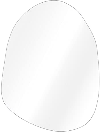 Navaris Frameless Wall Mirror - Irregular Decorative Wavy Mirror - Funky Modern Pebble Cloud Pond Design - For Hallway Living Room Bedroom Hall 75 x 55 cm
