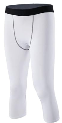 Smatstyle Legging Homme 3/4 Pantalons de Compression pour Hommes Sport Legging Base Layer Fitness à Leggings de Collant