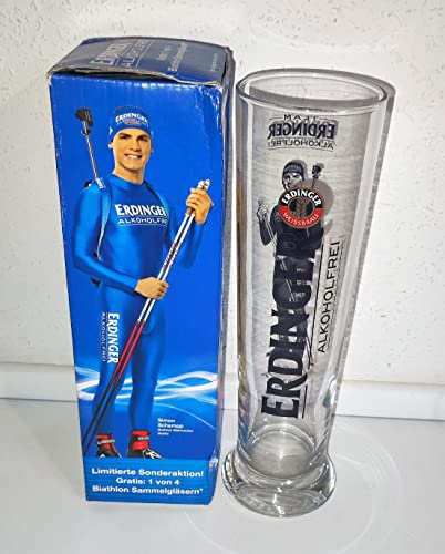 AngiesStrickZauber Erdinger Simon Schempp - Vaso de cerveza de trigo (1 x 0,5 litros), diseño de equipo Erdinger