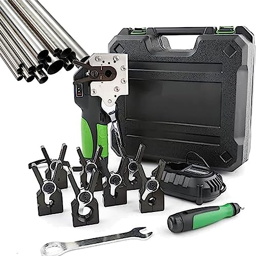 Kit di svasatori elettrici a batteria - Svasatore per tubi da 1/4-3/4, design a cono eccentrico a 45°, alta efficienza, metrico e pollice 2 in 1 con luci LED a risparmio energetico - Rapido,8heads