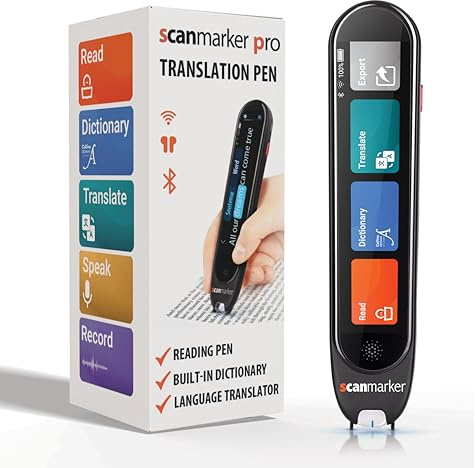 Scanmarker Pro | Penna Traduttore Multilingue e Penna di Lettura Autonoma | Penna Scanner per Dislessia e Supporto nell'Apprendimento delle Lingue