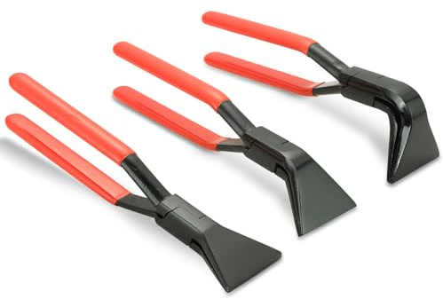 DASBET 3-teiliges Handnahtgerät Blechwerkzeuge Set, Blechbiegezangen Set Gerade, 45° und 90° Metallbiegewerkzeuge zum Biegen und Abflachen von Blechen