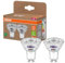 OSRAM Energy Class LED-Reflektor-Lampe PAR16 mit 2 W, 360 lm, warmweiß (2700 K) aus klarem bleifreiem Glas mit GU10 Sockel in der Energieeffizienzklasse A, 50 mm Durchmesser, IP20.