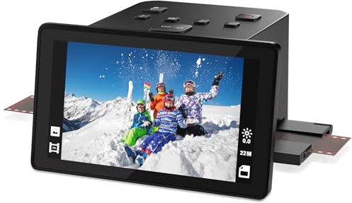 Digitaler Film und Diascanner mit großem 5-Zoll-LCD-Display, Dia Scanner zum Digitalisieren Negativscanner, konvertiert 135, 126 KPK, 110 Negative und Super 8-Film in 22 MP JPEG
