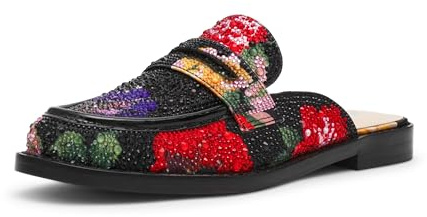 Betsey Johnson Women's SB-Liona Mule, Black Flower Multi, 7.5