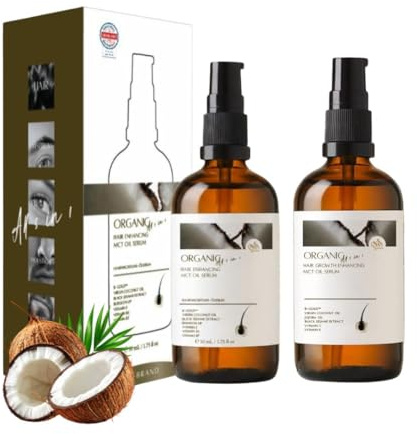 Sérum orgánico para el cabello, 2 × 50 ml – Capixyl y extracto de berro, cuidado del cuero cabelludo Leave-In para una sensación más fuerte y completa del cabello, cuidado de pestañas y barba, pack de