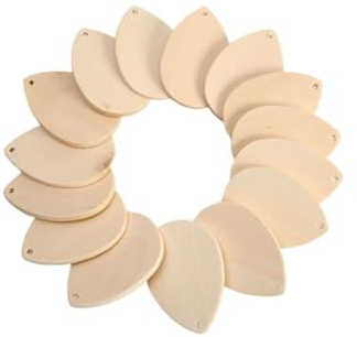 Zerodeko 50 Pezzi Orecchini Fai da Te in Legno a Forma di Goccia Spessi, Accessori Ciondolo per Donne e Ragazze, Decorazioni Resistenti per Feste, Spiaggia e Uscite Casual