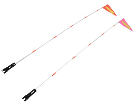CHICAMPERA 2 Uppsättningar Reflekterande Cykelflaggor med Glasfiberstång Vattentäta Triangelflaggor Uv-beständiga och Säkerhetsflaggor för Barncykel Orange Rosa