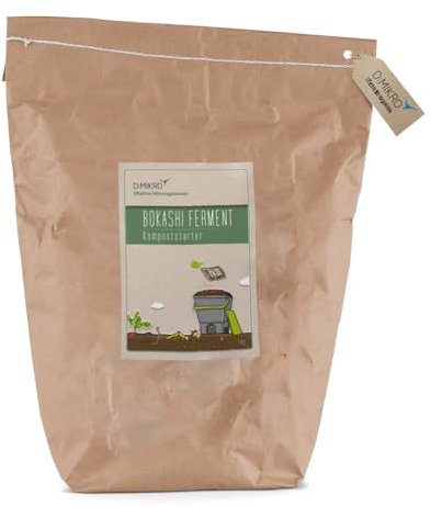 Bokashi Ferment séché - Démarreur Compost et Aide à Fermentation pour Seau Bokashi - avec Micro-organismes efficaces + 6 Instructions pour Application Bokashi
