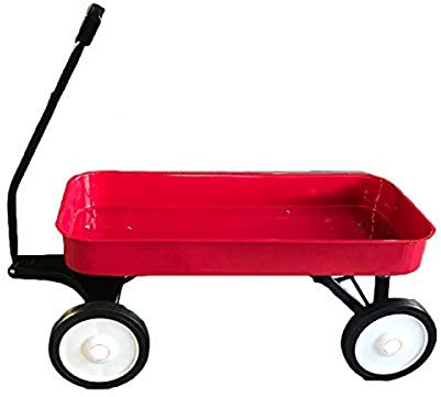 Synergistic Classic Pull Along Steel Wagon Outdoor with Hard Rubber Tires All-Steel Seamless Body 130 lb. Capacity Safe & Durable Ideal for Toddlers & Projects Retro Design for Ages 3+