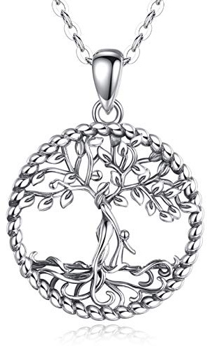 AEONSLOVE Collar Arbol de la Vida Plata De Ley 925 Colgante Dia de la Madre Hijos Colgantes Mama Árbol de la Vida Joyas Madre e Hija Regalo para Abuela