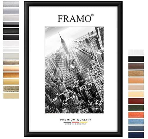 FRAMO Holz Bilderrahmen 70 x 140 cm nach Maß - Schwarz matt | Farbe/Größe wählbar | inkl. entspiegeltes Acrylglas | Rahmen für Puzzle | Foto | Poster