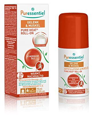 Puressentiel - Muscles & Joints - Pure Heat Roll-On 75ml - Fast & Natural Pain Relief, Soothe Muscle Pain - 100% Natural Active Ingredients