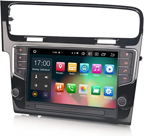 Erisin 8 Núcleos 4GB RAM+64GB ROM Android 14 GPS Navegación Coche Estéreo de Automóvil para VW Golf 7 Golf VII 9 Pulgadas Pantalla táctil Soporte CarPlay Android Auto Buetooth WiFi Dab+ DSP Canbus